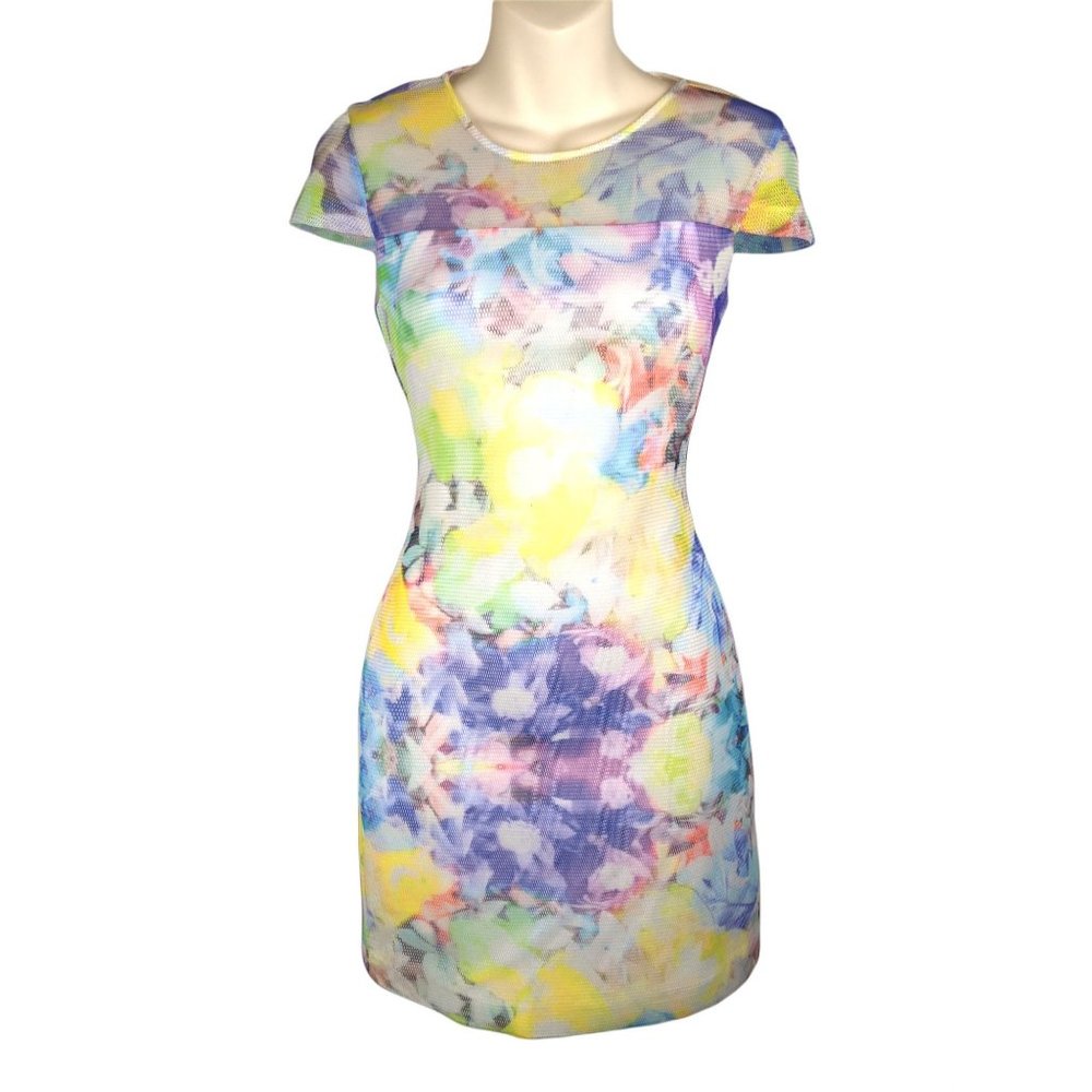 Parker Anthropologie Rainbow Net Sheath Dress S